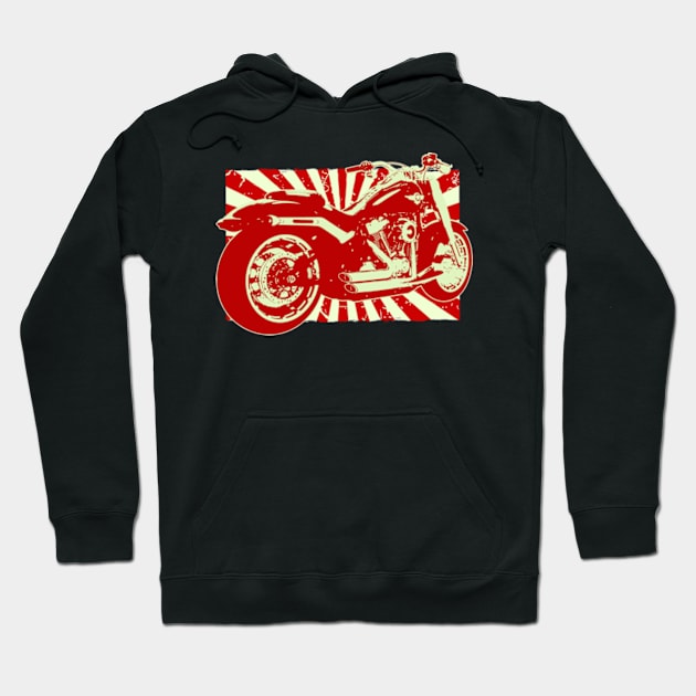 Motorbike One Retro Hoodie by Socity Shop